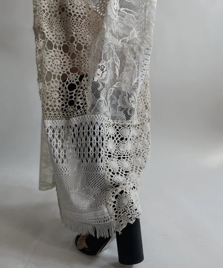 【RE;CIRCLE】 RE Crochet Lace Patchwork One-piece / 220427-040