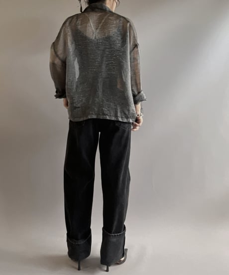 【USED】  L/S Lame Sheer Shirt / 230819-028