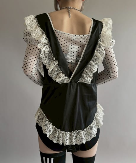 【USED】 Lace Design N/S Leotard Top / 260404-001