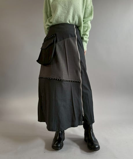 【RE;CIRCLE】 RE Suit Asymmetry Long Skirt / 260129-002