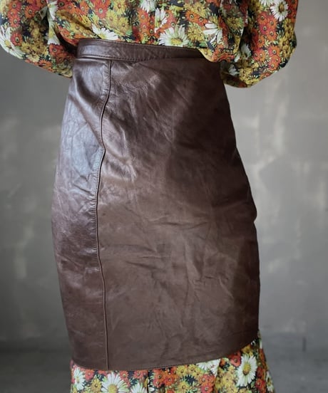 【USED】  Leather Tight Skirt/220220-002