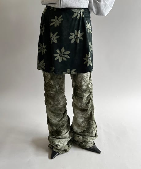【USED】 Flower Pattern Mini Skirt/ 250419-028