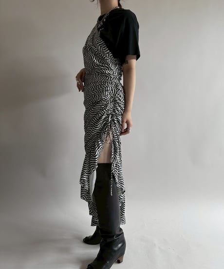 【USED】 Zebra Pattern Camisole Long One-Piece   /250412-031