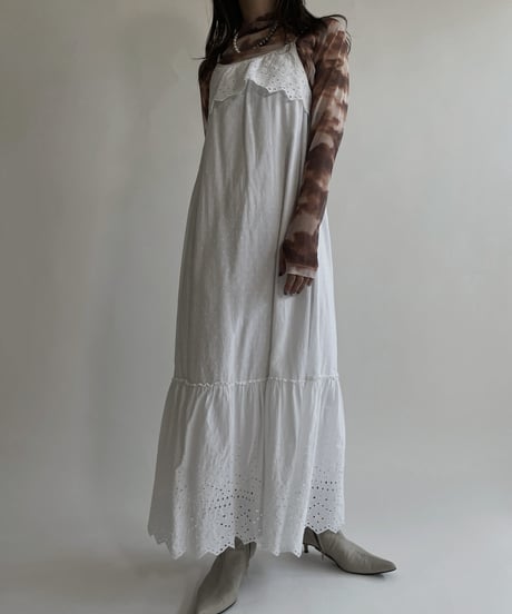 【USED】 White Cotton Sleeveless One-piece / 220430-009