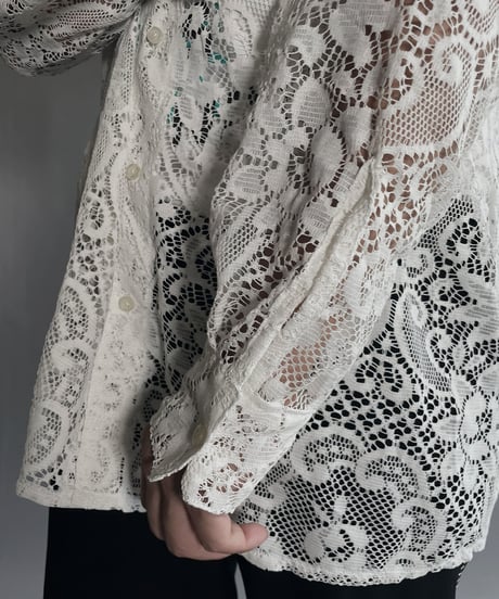 【RE;CIRCLE】 RE Men's Crochet Lace Shirt / 220915-001