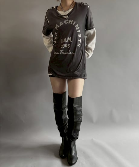 【USED】 AUTOMACHINISTS Damage T-shirt&Thermal L/S T-Shirt /251025-005