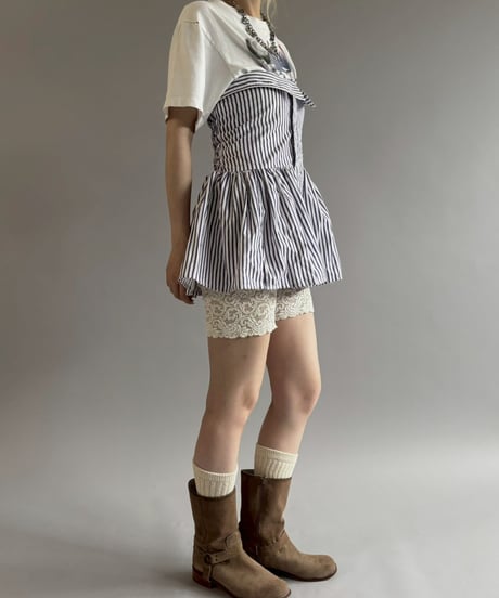 【RE;CIRCLE】  RE Stripe Shirt Mini One-Piece / 260611-006