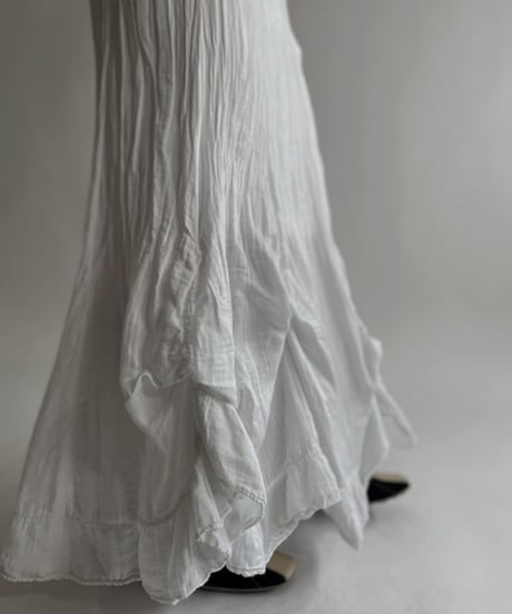 【USED】 White Cotton Long Skirt / 220507-032