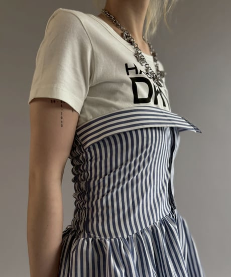 【RE;CIRCLE】  RE Stripe Shirt Mini One-Piece / 260611-008