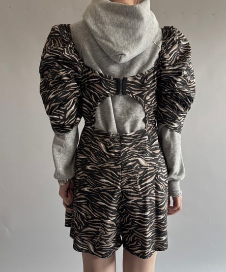 【USED】 Puff sleeves zebra Mini One‐Piece /250927-016
