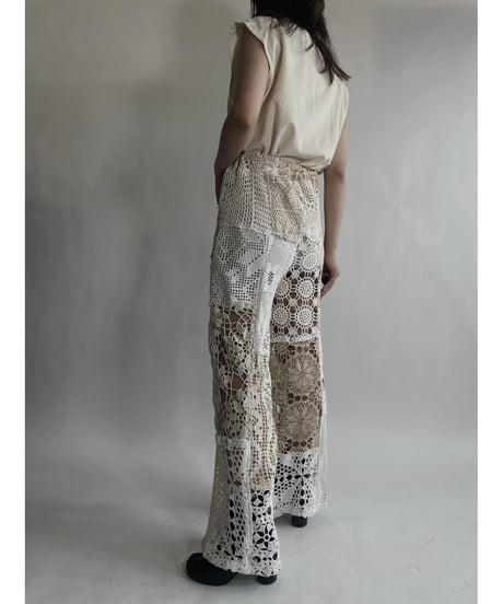 【RE;CIRCLE】 RE Crochet Patchwork Pants / 220623-027