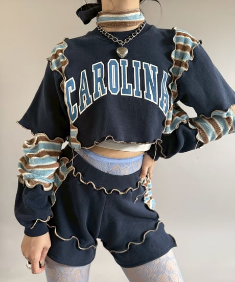 chinatsu aoyama リメイク トップス 中古・古着通販】chinatsu aoyama (チナツ アオヤマ) 襟付きリメイク