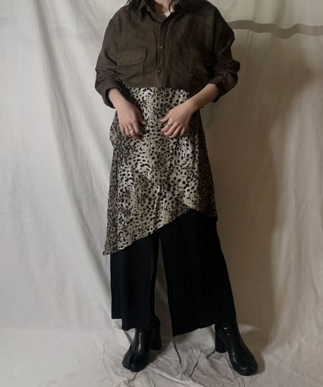 【USED】Cut Off Fake Suede Shirt③/210217-033