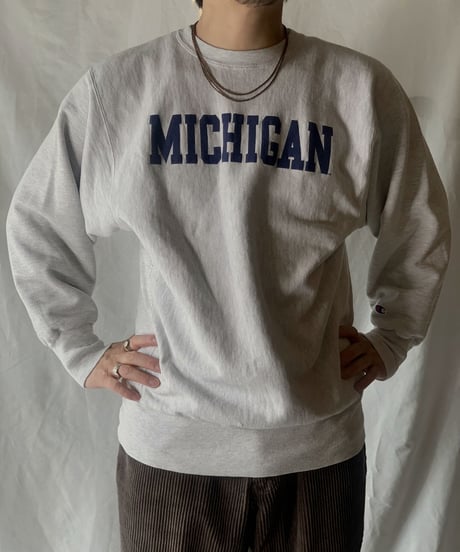 【USED】 90's Mexico Champion Reverse Weave Sweat MICHIGAN / 210127-040