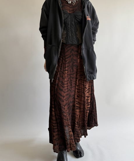 【USED】 Zebra Pattern Sheer Long One-Piece  /250322-032