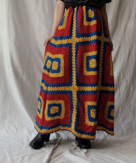 【RE;CIRCLE】 RE Granny Knit Long Skirt⑤/210421-017