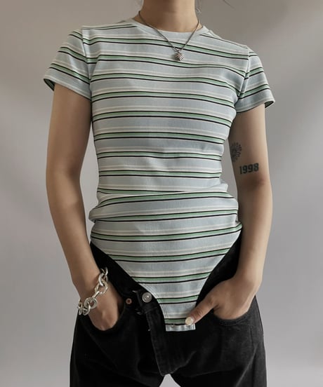 【USED】 Levi's S/S Strip Leotard Top/ 230819-034