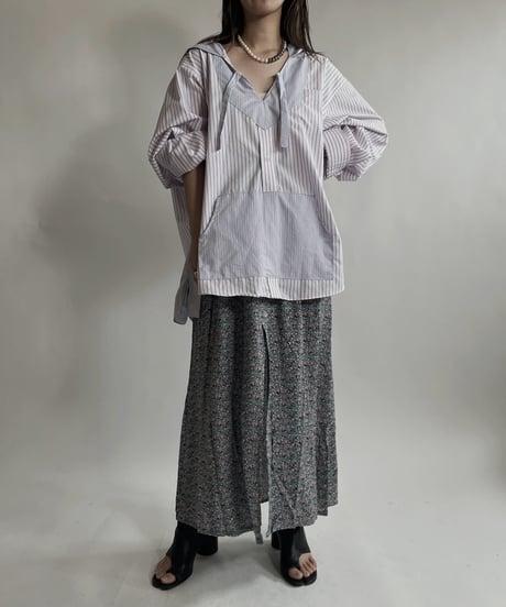 【RE;CIRCLE】 RE Stripe Shirt Mexican Hoodie / 220423-033