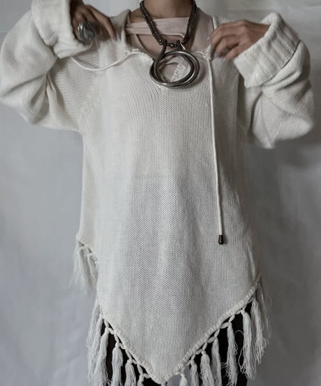 【USED】  Crochet Knit L/S Top⑦/211014-058