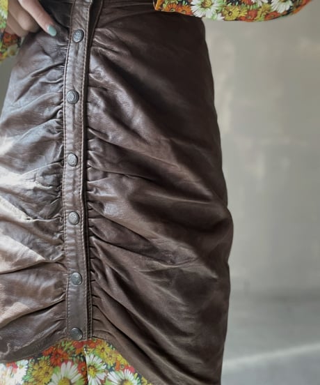 【USED】  Leather Tight Skirt/220220-002