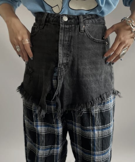 【USED 】CUT OFF Denim Skirt / 231014-013