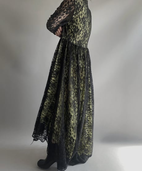 【USED】 Lace Sheer Long One-Piece/ 2301125-028