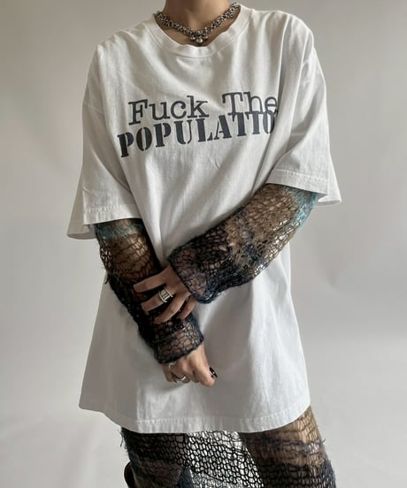 【USED】  Made in USA Fuck the POPULATION T-Shirt /250510-002