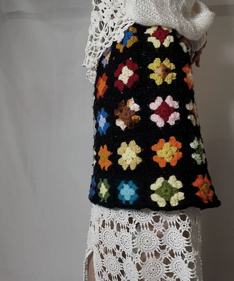 【RE;CIRCLE】 RE Granny Knit×Lace Long Skirt①/210917-005
