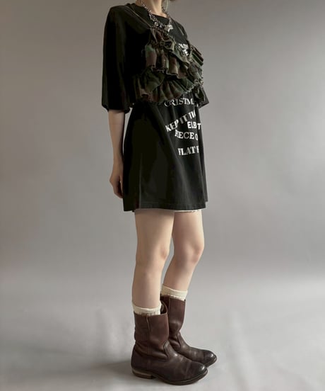 【RE;CIRCLE】 RE Camo Back Ribbon Frill Bustier / 260618-004