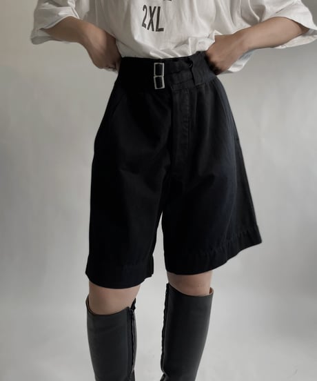 【MEND】  Italian ARMY Dyed Gurkha shorts -Black- / 220625-010