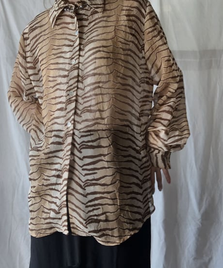 【USED】 Zebra Patterned See-through Top/210714-022