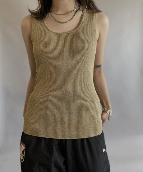 【USED】    Ralph Lauren Lame Tank Top / 230610-036