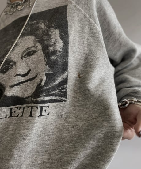 【USED】 Made in USA 80s Hanes Print Sweat Top/240414-031