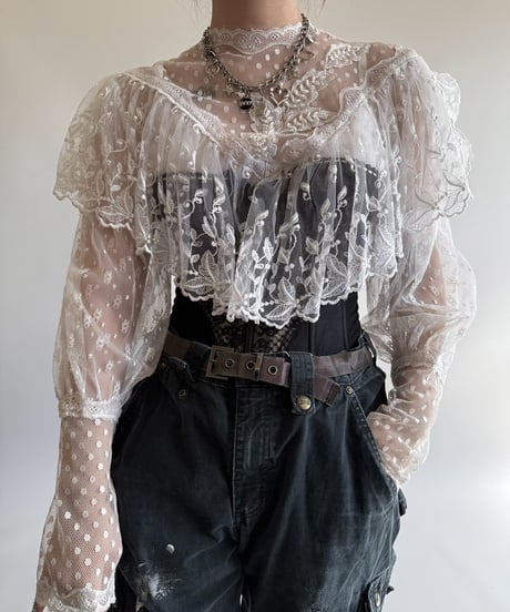 【USED】 Lace Pattern L/S Top  /250322-034