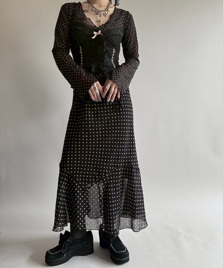 【USED】 Dot Pattern Long Skirt  /250412-007
