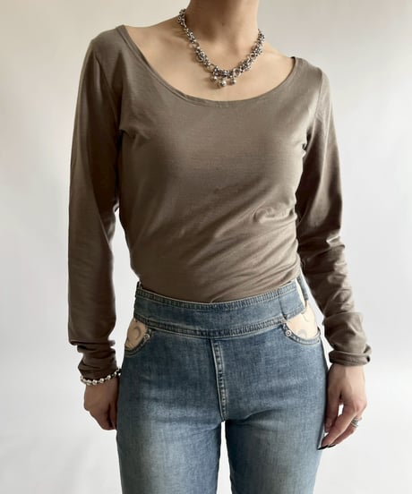【USED】 Made in USA DKNY L/S Leotard Top /250419-020