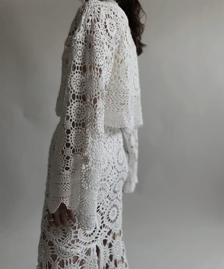 【RE;CIRCLE】 RE Crochet Lace Shirt Tops / 220427-012
