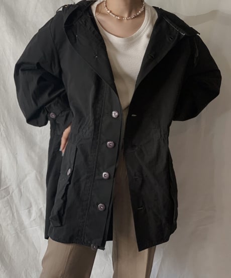 【USED】 Dyed Black Swedish Snow Hoodie /210310-013