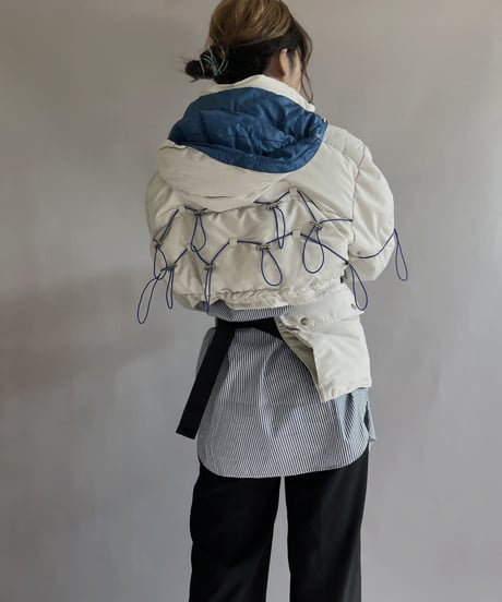 【RE;CIRCLE】 RE Draw Code Short Down White×Blue + Sacoche / 221215-006