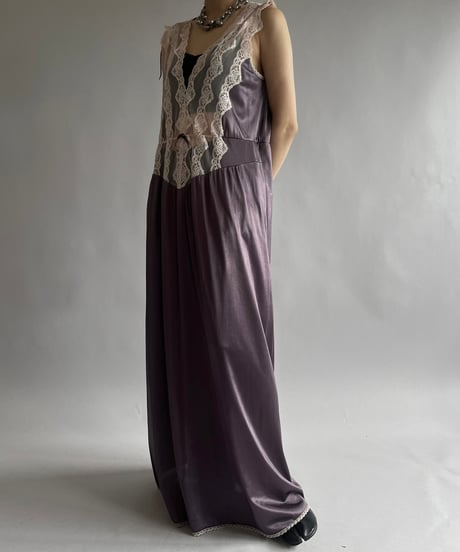 【USED】 Lace Patterned Camisole Long One-Piece  /240928-006