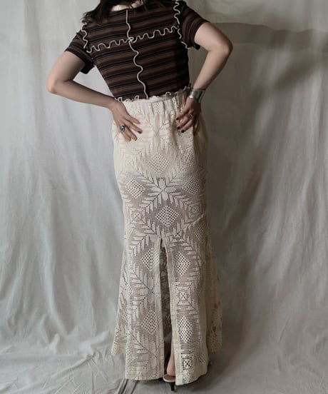 【RE;CIRCLE】 RE Crochet Long Skirt②/210512-017