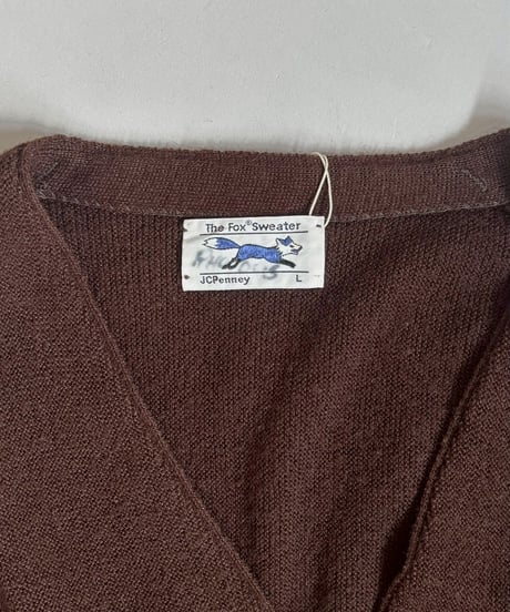 【USED】 Made In USA J.C.Penny The Fox Sweater Acrylic Cardigan / 260110-001