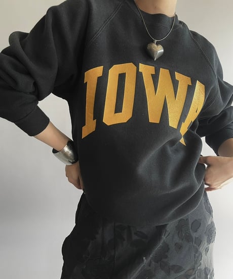 【USED】 Made in USA  Colleaglate Pacific 80's IOWA Sweat Top /241019-002