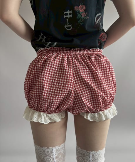 【USED】 Gingham Check Pattern Micro Shorts /260418-038