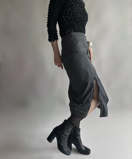 【USED】 Belt Design Zip-Up Skirt / 250906-004
