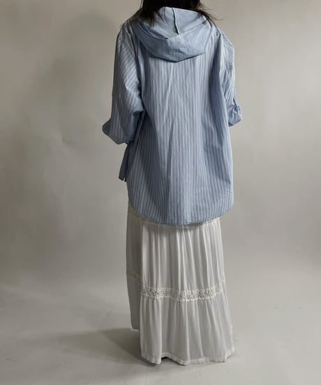 【RE;CIRCLE】 RE Stripe Shirt Mexican Hoodie / 220423-037