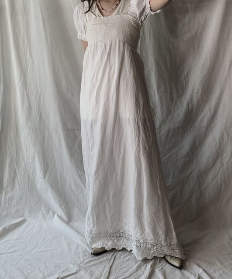 【USED】 White Cotton Camisole Dress②/210421-010