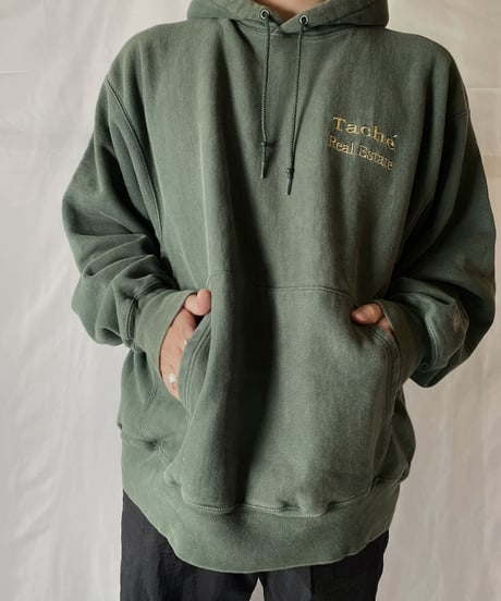 【USED】  Champion Reverse Weave Hoodie Tuche Real Estate/210902-039