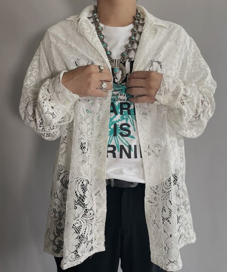 【RE;CIRCLE】 RE Men's Crochet Lace Shirt / 220915-002