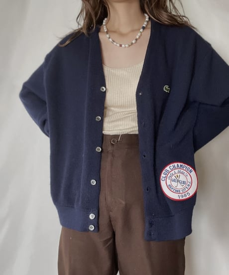 【USED】   LACOSTE Knit Cardigan④/211126-005